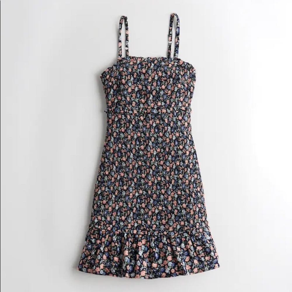 Hollister Smocked Ruffle-Hem Mini Dress